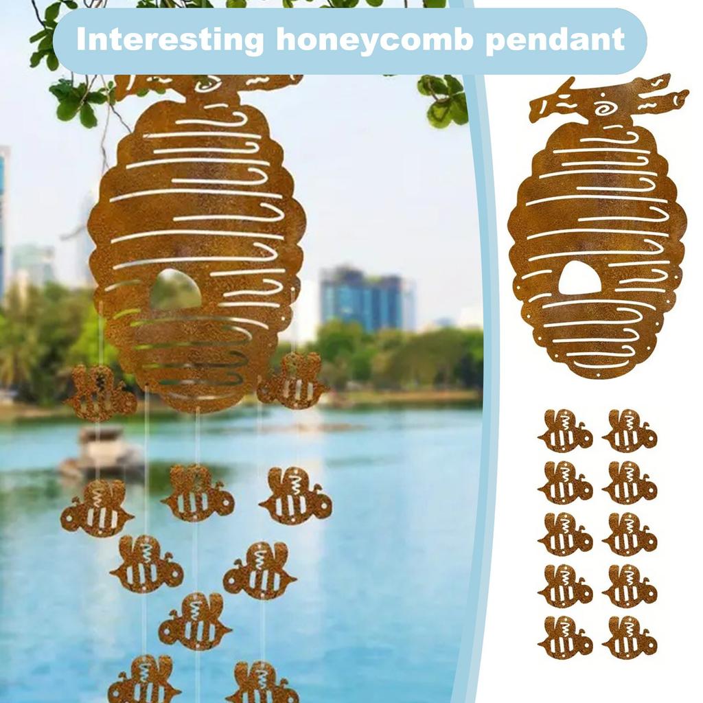 Honeycomb Metal Crafts Outdoor Courtyard Garden Iron Decoration Creative Line Silhouette Honeycomb Ornaments