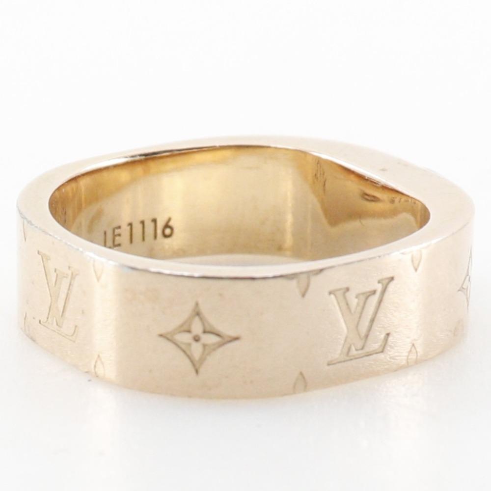 LOUIS VUITTON Berg Nanogram Ring M00214 Pink gold Plated Gold #6.6(US Size) 5.4g Women Used