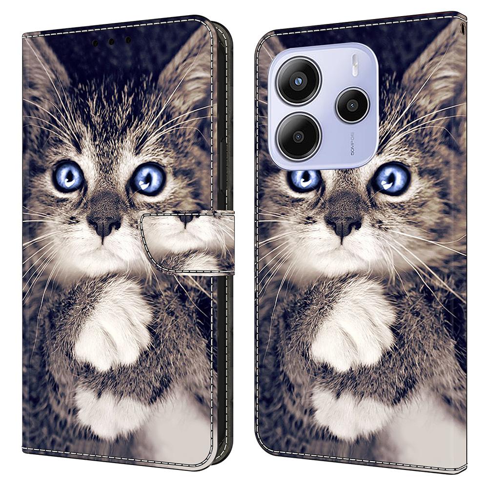 Pro Xiaomi Redmi Note 14 5G Kožené pouzdro Vzorový tisk Peněženka Stojánek Flipový kryt na telefon