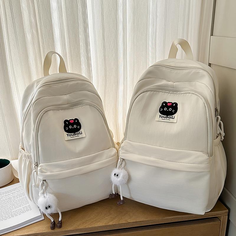 Large Capacity Junior High School Student Schoolbag Black Cat Women's Backpack Class Book Bag