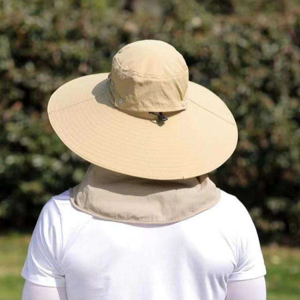 Detachable Hat Top Large Brim Sun Hat Foldable Sun Protection Hat Sports Fisherman Hat  Man