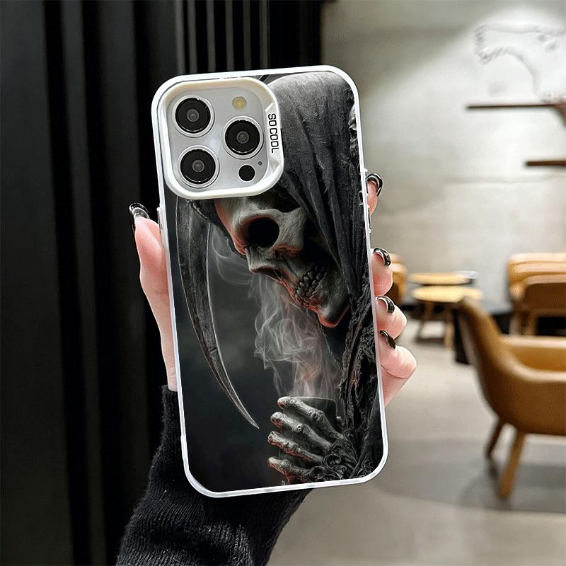 

Death Grim Reaper Skull Scythe Shockproof Phone Case for iPhone 17 Air 16 16E 15 Pro Max 14 Plus 13 Mini 12 Back Cover Anti Fall iPhone 13 Pro