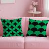 Classic Theme Black and Green Cushion Cover Soft & Easy-Wash Pillow Case – Versatile for Couch, Bed, Travel and Office