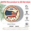 2D Flat, 1pc Round Aluminum America 250th Anniversary Sign - Freedom 250 Round Wall Decor with Flag & Fireworks Design, 1776-2026 Independence Day