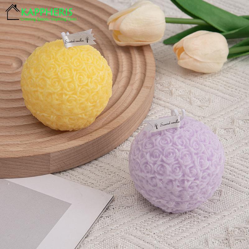 Guest Gift Candle Lot Wedding Candles Rose Ball Scented Aromatic Candles for Souvenir Wedding Centre Pink White