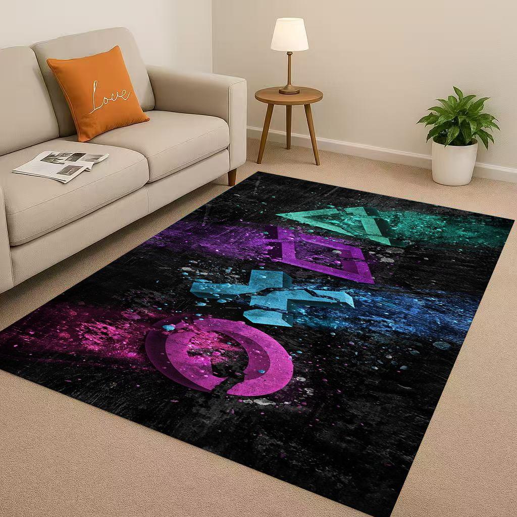 Retro Game Zone Sign Gamer Controller Living Room Non-Slip Area Rug Carpet for Bedroom Kids Playroom Sofa,Home Decor Doormat