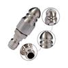 Stainless Steel 1,4 Quick,insert High,pressure Water Mouse Head Nozzle Pagoda Front 1 Rear 6 Sewer Dredging Head