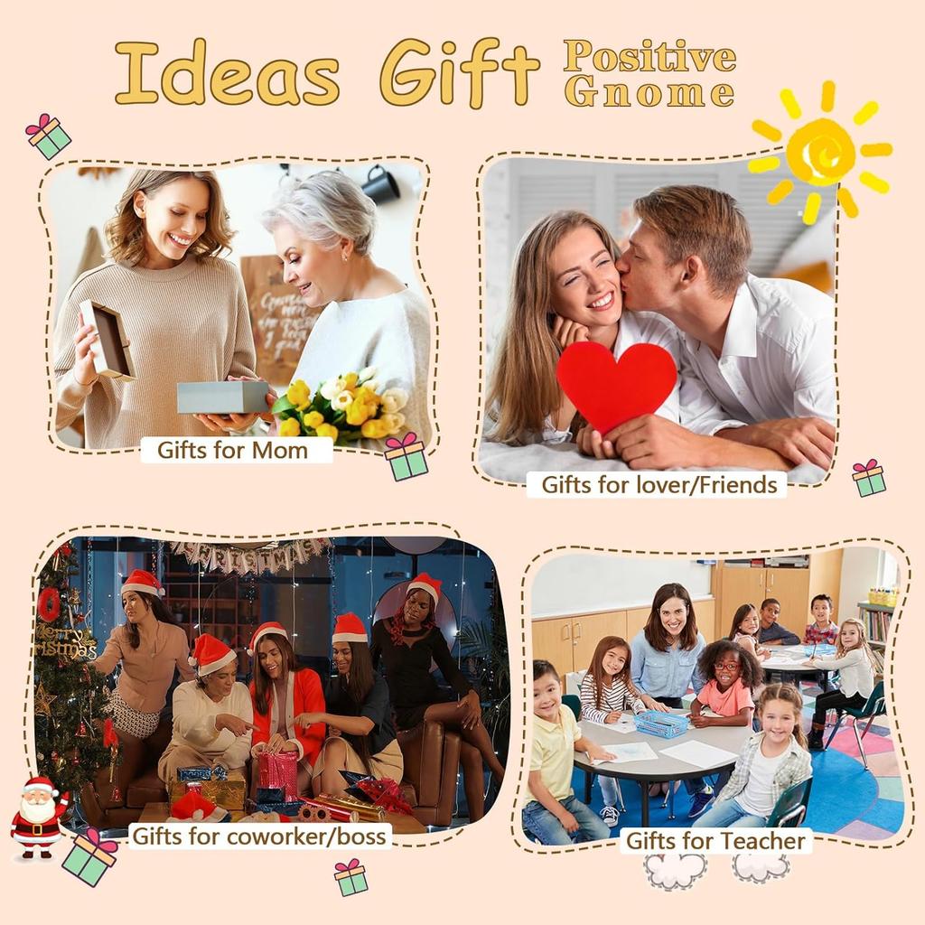 Crochet Inspirational Positive Gnome Doll With Encouragement Card Home Room Decoration Handmade Knitted Gnome Desktop Ornament