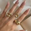 3Pcs/Set Vintage Irregular Imitation Pearl Rings Set for Women Geometric Exaggerated Gold Color Knuckle Joint Ring Party Jewelry