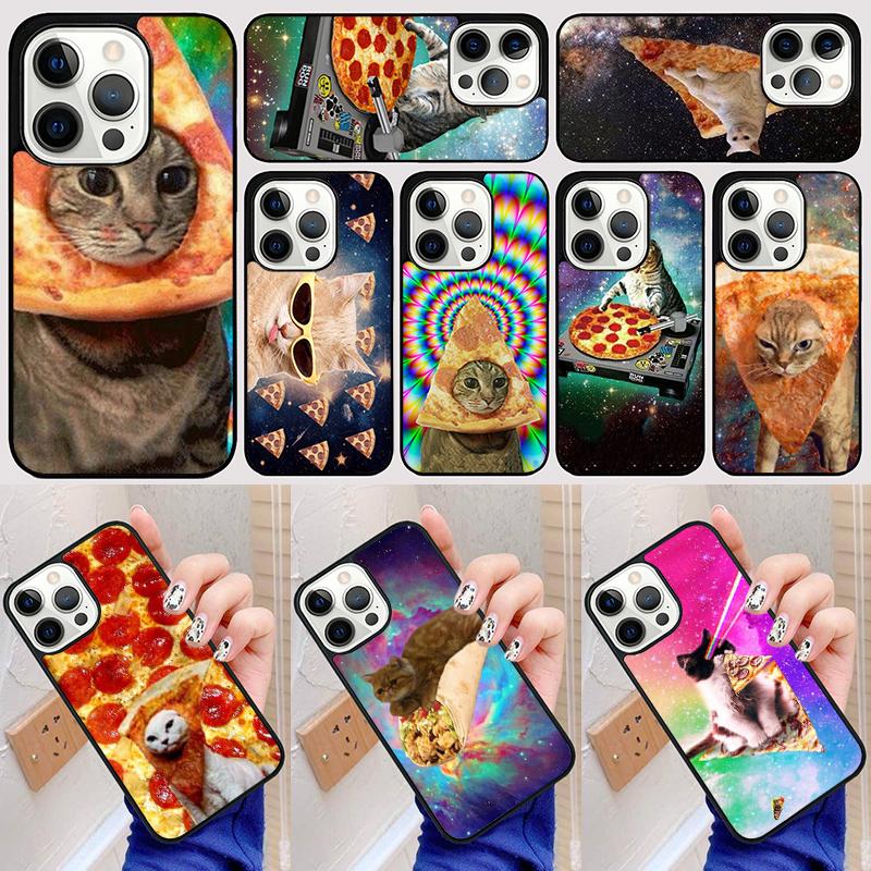 Cool Pizza Space Cat Phone Case Back Cover for IPhone 18 16 15 SE2020 14 13 11 12 Pro Max Mini XS XR X PlusS Fundas Coque