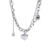 Sweet Spicy Girl Titanium Steel Heart Necklace – Non-Fading Light Luxury Hip Hop Choker 2024