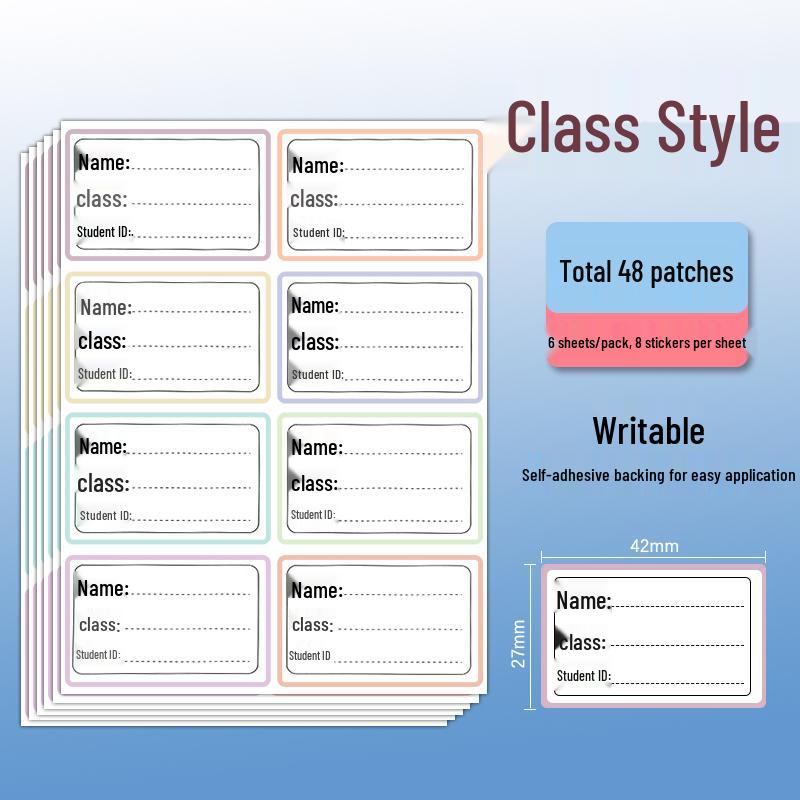 Waterproof Removable Name Stickers for Kids – Self-Adhesive Labels for Kindergarten