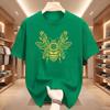 Botanical Bee TShirt Bee Lover Gift Floral Bee Tee Honey Nature Lover Printed Tshirts Unisex Summer Cotton Casual T Shirt