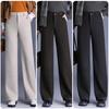 Women's Wool Wide-Leg High-Waisted Plus Velvet Pants - 2025 Autumn/Winter Slimming Loose Fit, Thickened Straight-Leg.