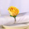 Napkin Holders For Cloth Napkins Alloy Artificial Flower Napkin Rings 6pcs Gold Plated Decorative Serviette Buckles Adornment