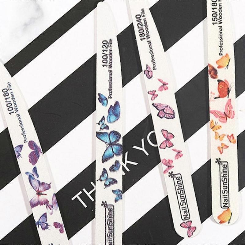 Curved Nail Files Coarse Grit Reusable Sandpaper Boards for Natural Nails Manicure Pedicure Tools