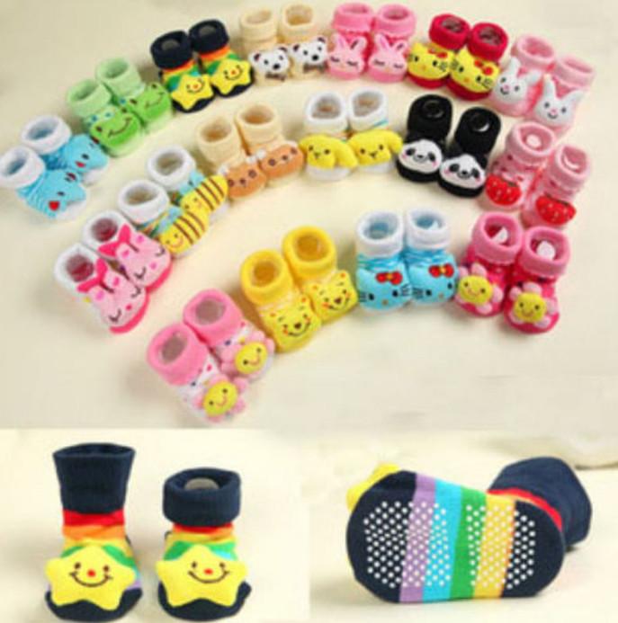 Lindo Calcetines Unisex Bebé Niños Antideslizante Zapatos Deslizador Meses 012