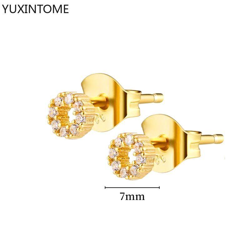 925 Silver Needle Crown Horse Eye Zircon Stud Earrings Women s Colorful Round Flower Piercing Earring Fashion Jewelry