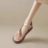 Fashion New Set of Toe Cool Slippers Women's Summer Wear Celebrities Ins Flat Roman Word Toe Shoes Gladiator Sandals
