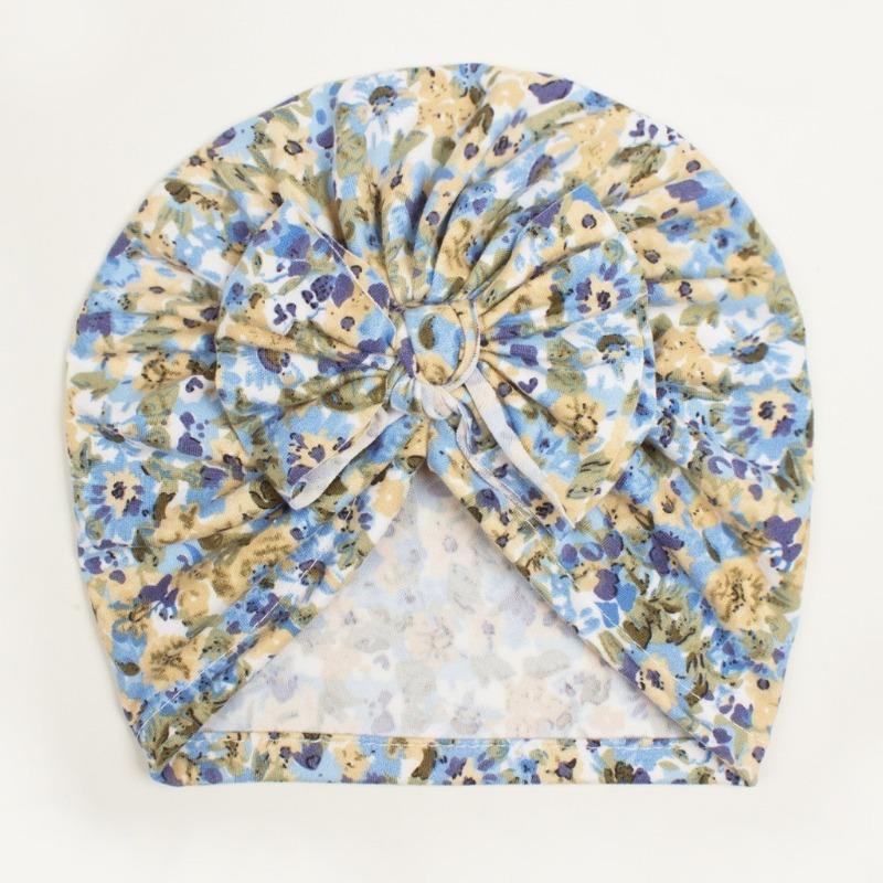 New cute children's bow pullover hat, creative printed baby hat, thin baby fetal hat