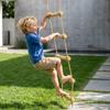 5 Step Climbing Ladder For Children With 2 Carabiners And 2 Tree Straps For Ages 3 8 Years 40 X 3.5 X 180 Cm Natural