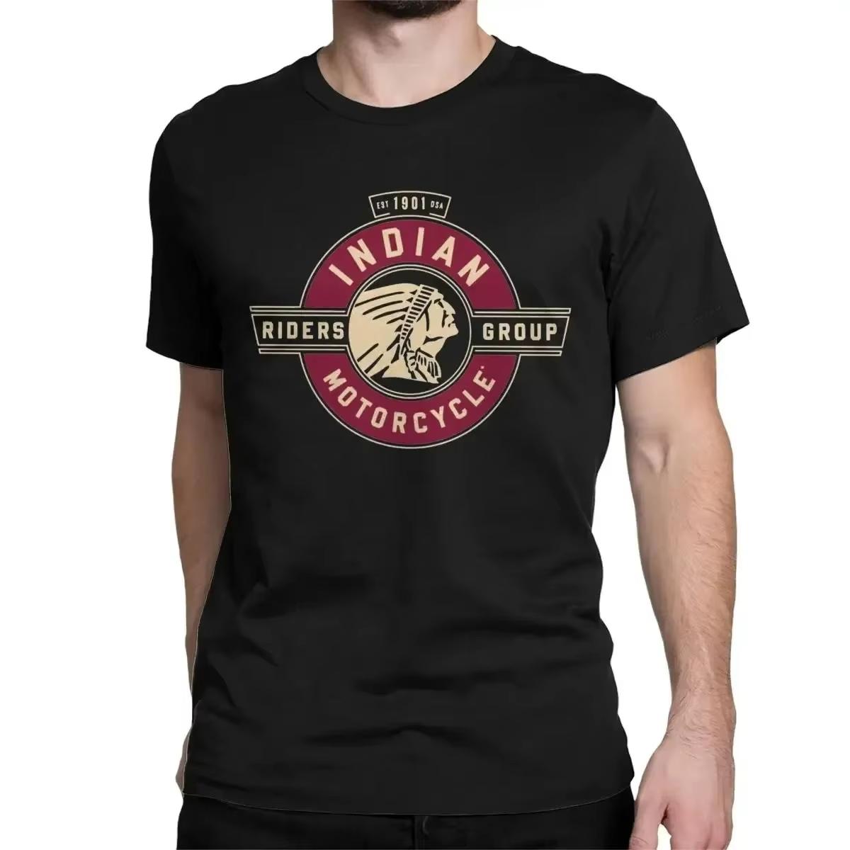 

2025 Чоловіча Жіноча Чорна П ятниця Індійські Вінтажні Мотоцикли Футболка Перегони Бавовняний Одяг Футболка з Коротким Рукавом Класичні Футболки 4XL