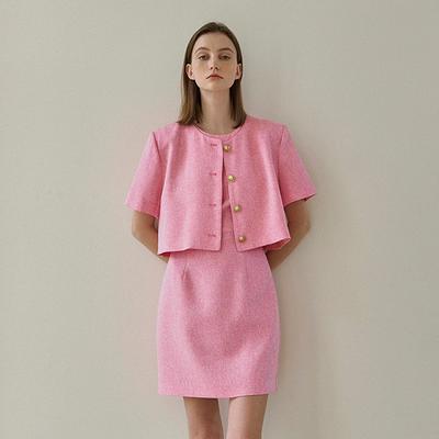 ATELIER NAIN Marie Setup Tweed Crop Blouse (Bl-4133)
