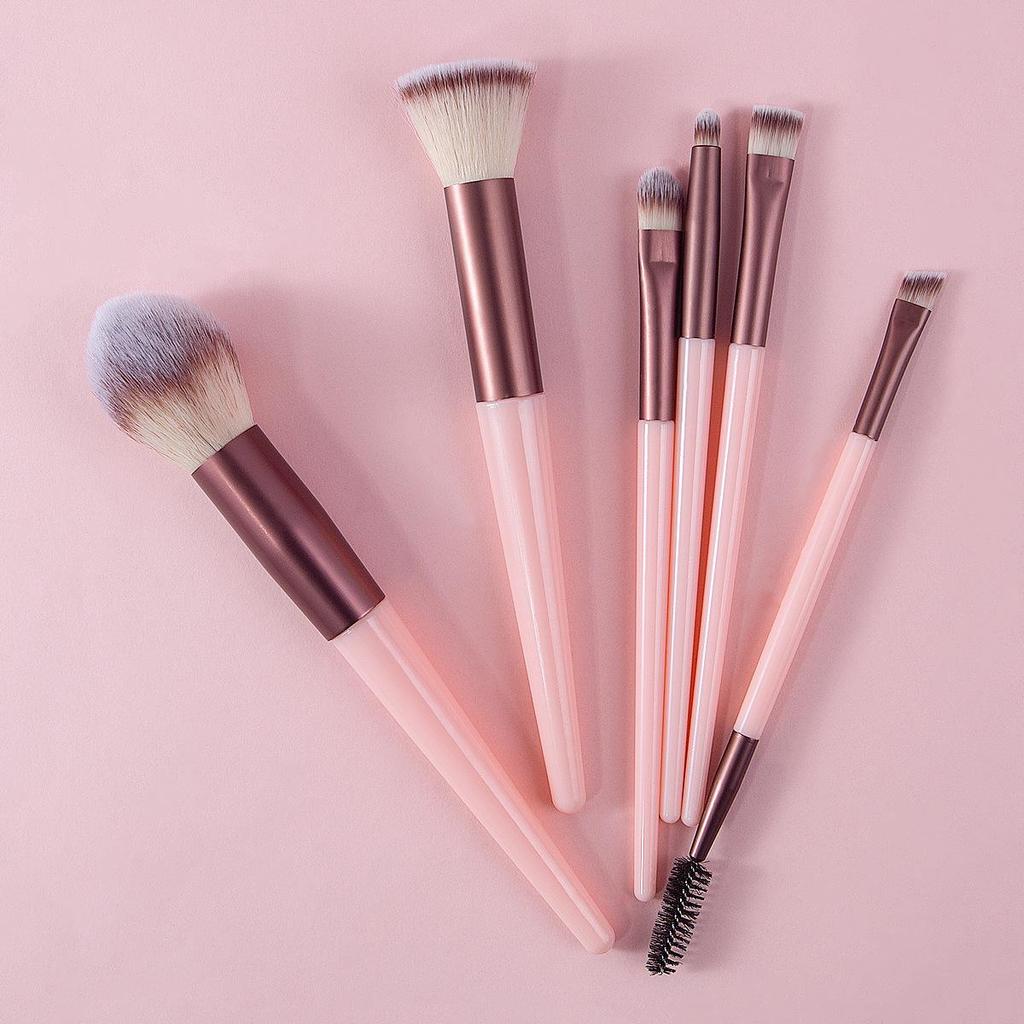 Beginner Makeup Brush Set: Eyeshadow, Loose Powder, Blush, Highlighter, Concealer, Nose Shadow Brushes, Full Beauty Tool Kit