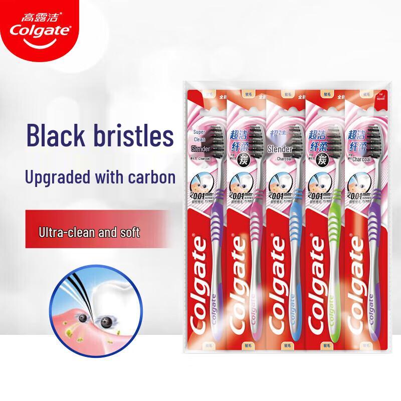 Colgate Ultra Clean Charcoal Soft Bristle Toothbrush 10-Pack