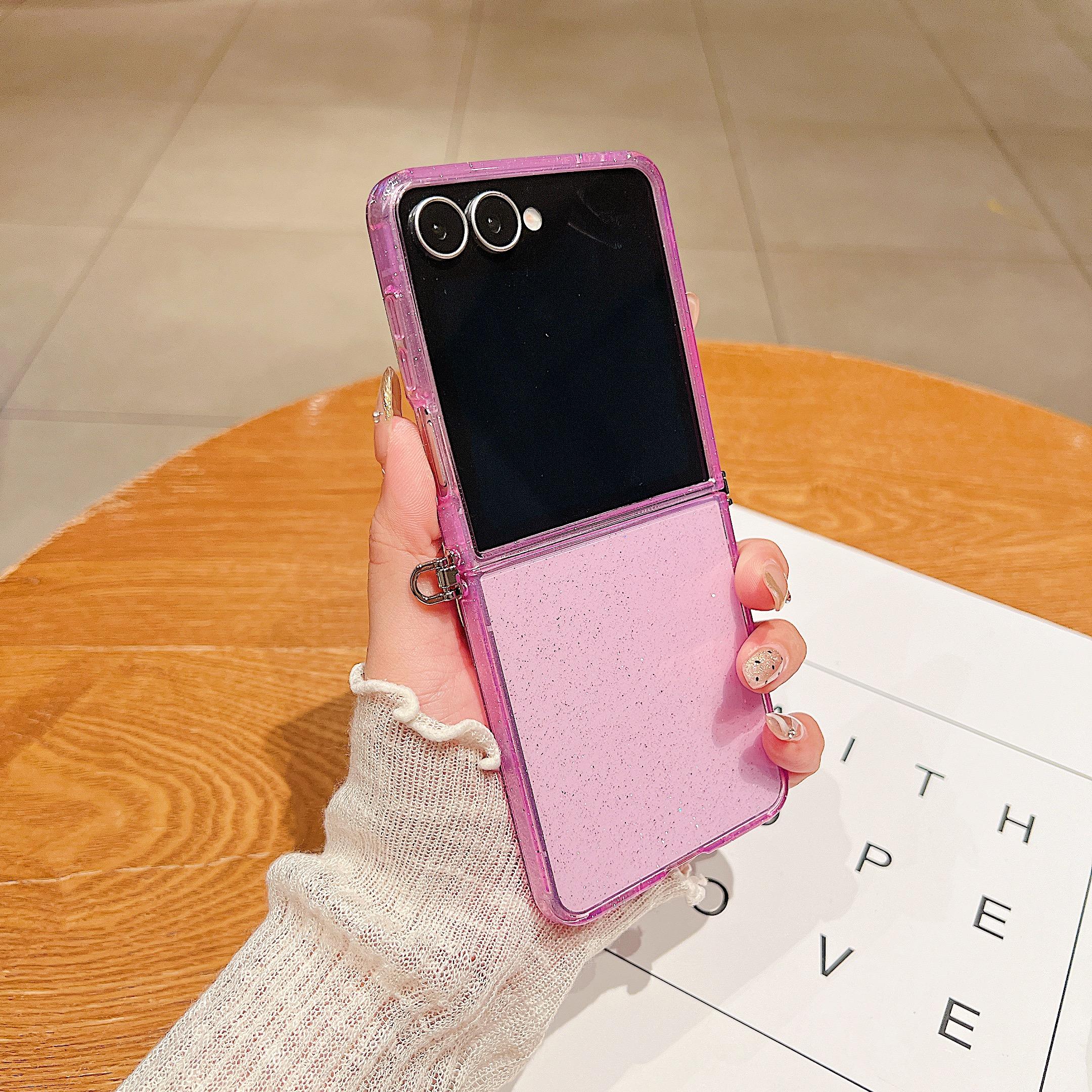 For Xiaomi MIX Flip 2 1 mixflip2 flip2 Phone Case Glitter Candy Color Fold Shockproof Cover Xiaomi Mix Flip фиолетовый