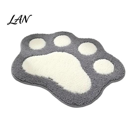 Decorative Cat Paw Mat Bath Mat, Non-Slip Soft Fluffy Rug, Absorbent Thickened Washable Cute Area Rug for Entrance Bathroom Bedroom Water Door