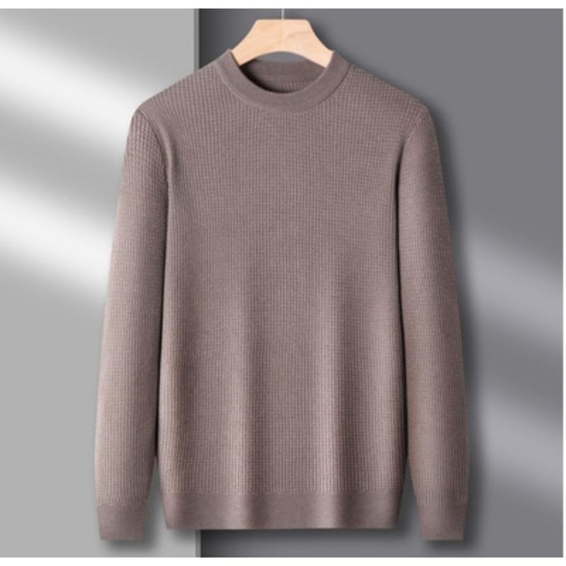 Pulover tridimensional pentru bărbați cu gât rotund de toamnă