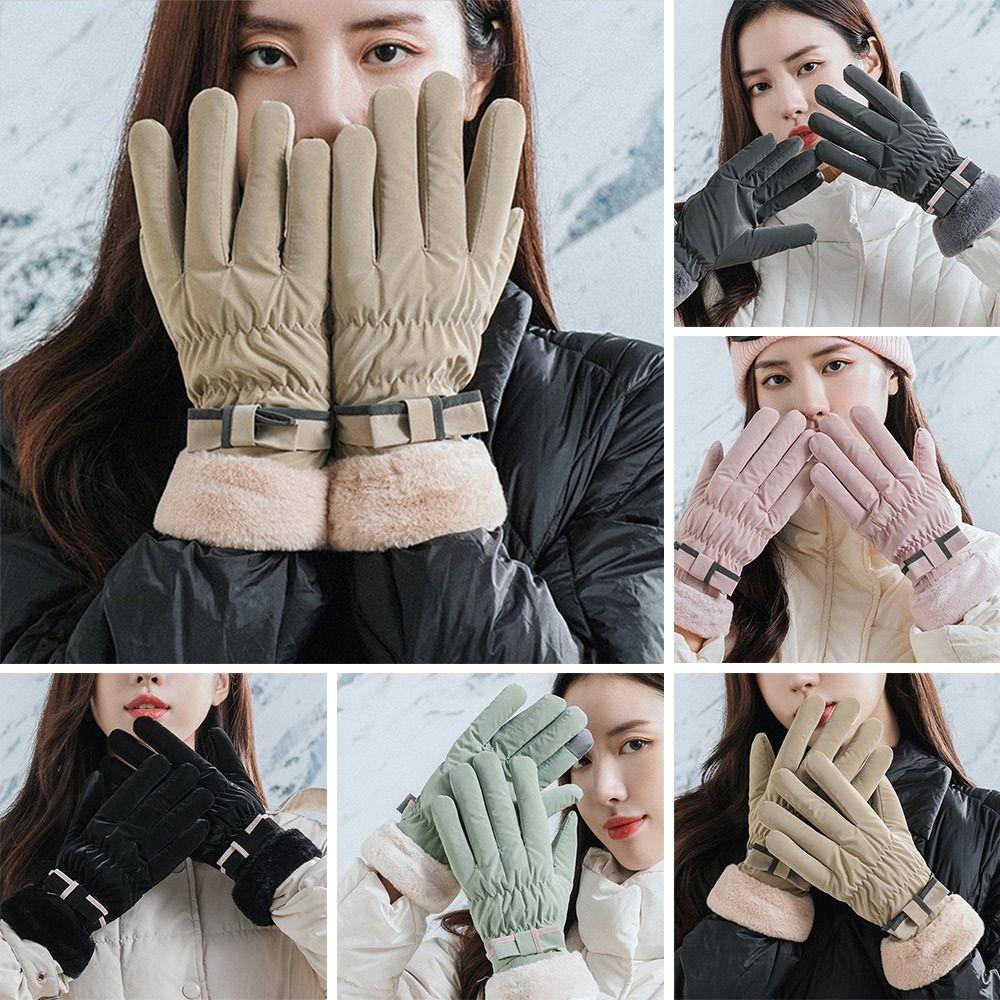 

Gloves Autumn Winter Outdoor Sport Furry Warm Mitts Thick Plush Full Finger Mittens Women Gloves