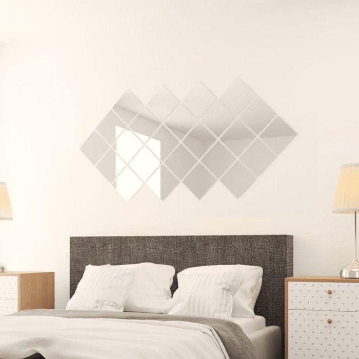VidaXL Carreau de miroir 24 pcs Carré Verre
