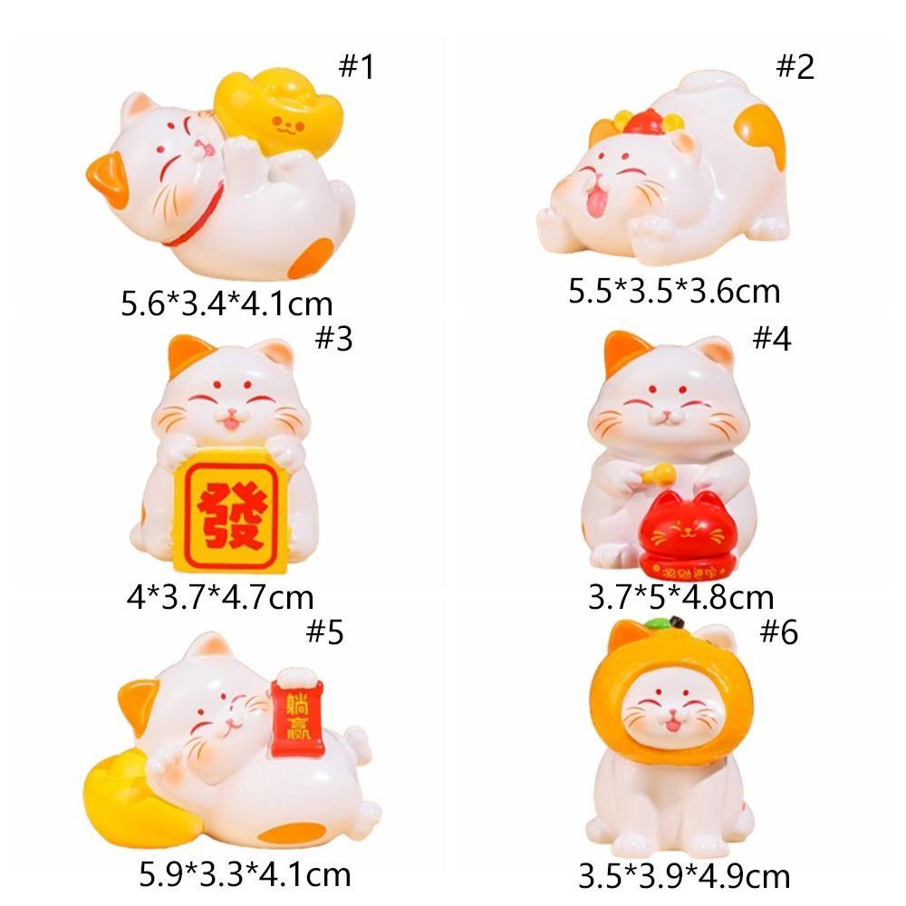 Lucky Mini New Year Cat Figurines Cute Simulation Cat Model  Home New Year Decor
