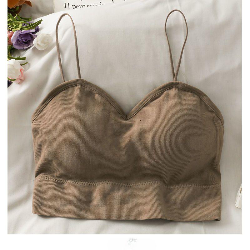 Summer Hollow Out Bras Backless Inner Tops For Women Sexy Push Up Bras Long Underwear Girls Lingerie Solid Simple Tank Tops