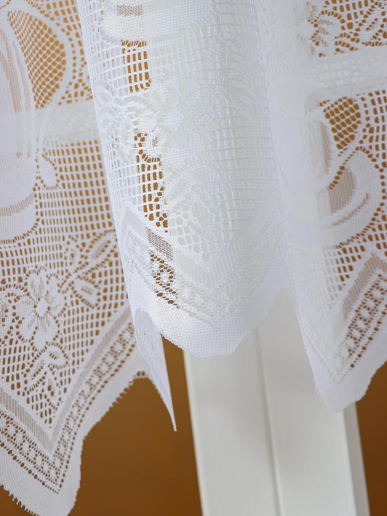 White French Half Curtain Lace Decorative Curved Curtain No Punch Partition Curtain Bedroom Kitchen Living Room Small Curtains