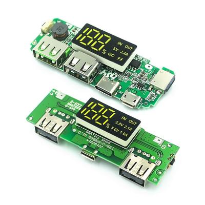 LED Dual USB 5V 2.4A Micro/Type-C USB Mobile Power Bank 18650 Modul de încărcare Placă de încărcare a bateriei cu litiu Protecție circuit