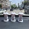 Dashboard Figurines Solar Cat Dashboard Shaking Head Wobble Toy Funny Decor For Auto Desk Office Home Vehicles Scooters Men