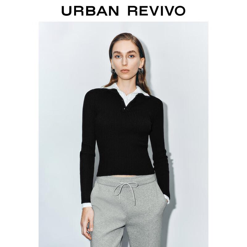 

Женский трикотажный топ UR на пуговицах с воротником-стойкой, весна 2025 S