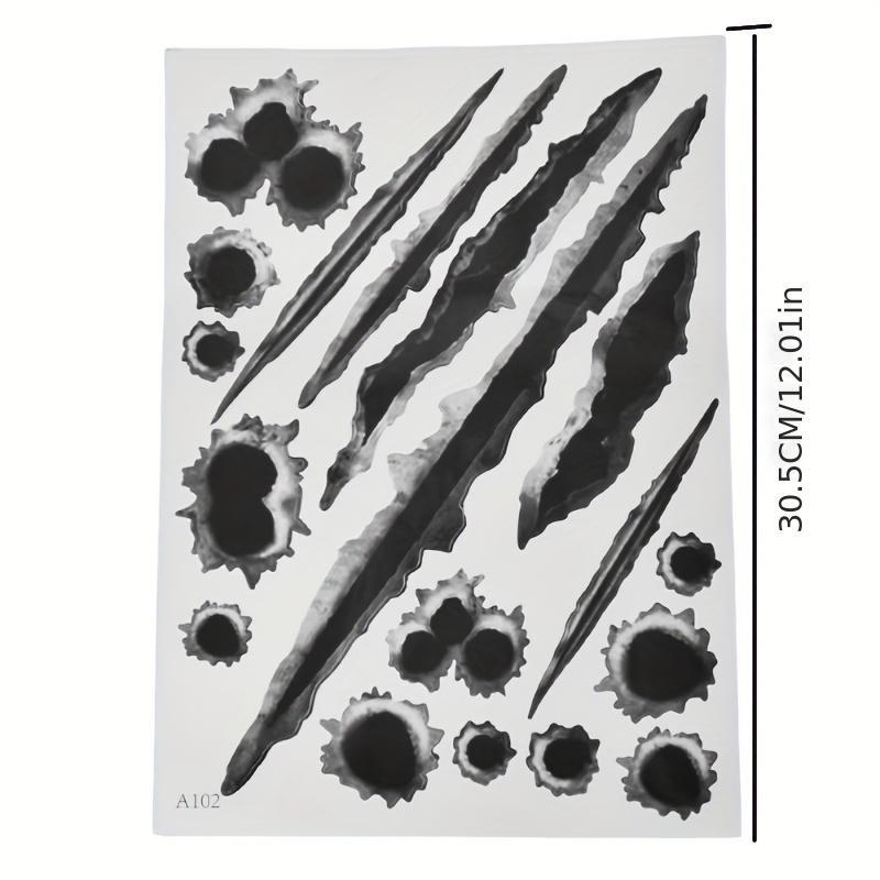 Bullet Holes Stickers Decals Car Fade Funny Lifelike Automotive Tattoo Hood Front Cover Decorations Accessories