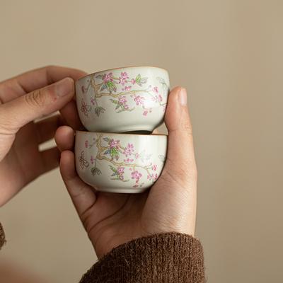 Cupă de maestru ceramică Huang Ru kiln de lux ușor, cu floare de glicină, cupă unică, set de ceai kung fu, ceașcă de ceai, ceașcă de ceai high-end deschisă