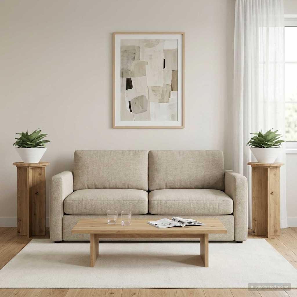Plant Stand 2 Pcs Artisan Oak 29.5 X 29.5 X 60 Cm