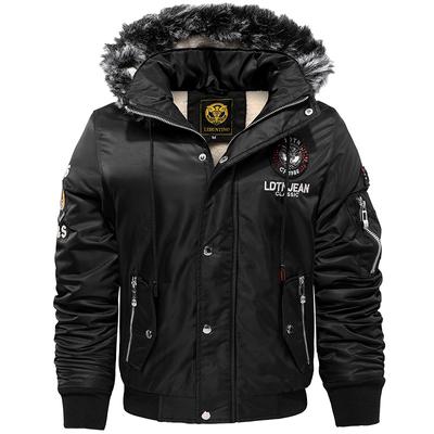 Abrigo de algodón informal de terciopelo grueso para hombre, chaqueta cálida con capucha, abrigo de algodón de talla grande a prueba de viento para hombre S ~ 5XL