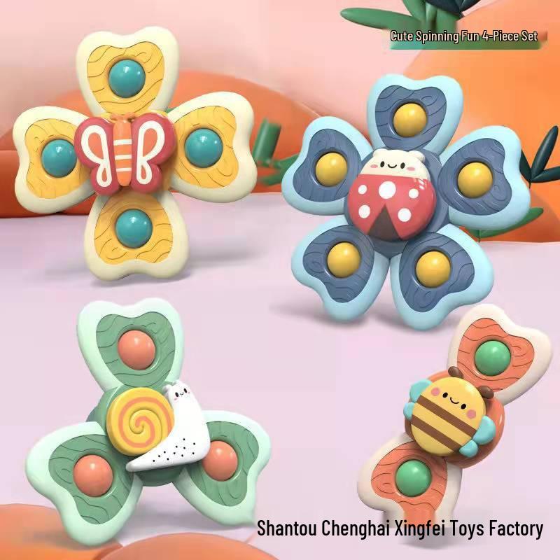 Cross-border Baby Suction Cup Spinner Toy Teether
