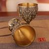 Vintage Shot Drinking Cup, Alloy European Embossed Relief Goblet, Portable Mini Shot Vodka Glass, Creative Home Decoration, 1pcs