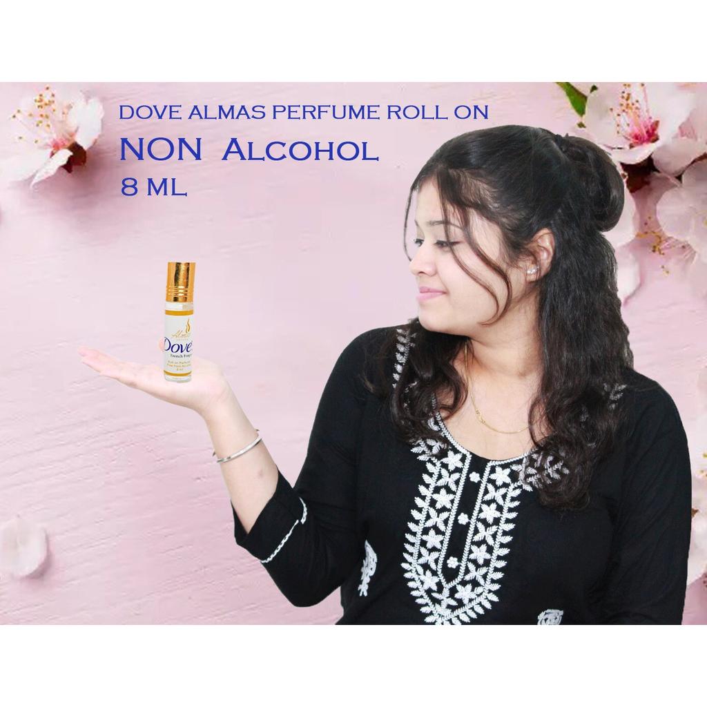 RSINC  ALMAS PERFUME WITH DOVE S 8ML FRENCH FRAGRANCE Non Alcohol JL165637390657