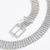 Elegant Full Rhinestone Belt for Women Square Buckle Corset Belt for Evening Party Dresses Wedding Bride Waist Ornament
