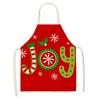 Christmas Snowflake Reindeer Gingerbread Man Print Linen Apron Sleeveless Dirty Resistant Cooking Bib 47x38cm 68x55cm