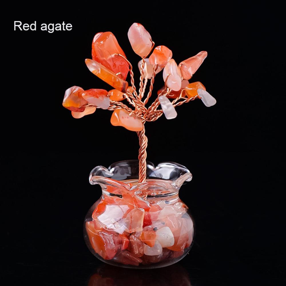 1Pcs Natural Crystal Tree Feng Shui Mini Tree New Artificial Bonsai
